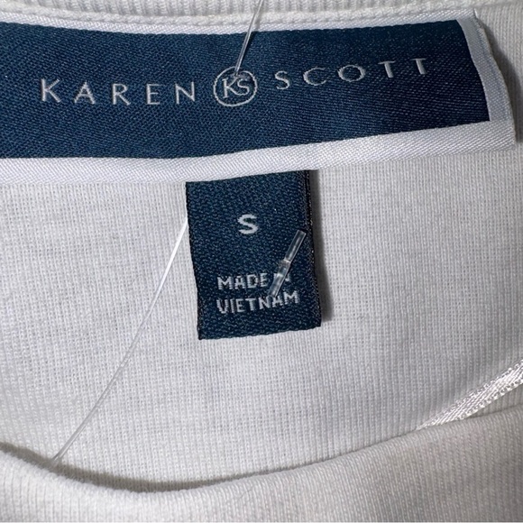 Karen Scott White Tunic with Grommet Detail NWOT - Picture 3 of 6